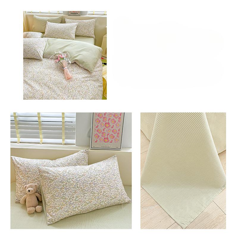 Комплект из четырех предметов из чистого хлопка, счет 60, утолщенное постельное белье из чистого хлопка, комплект из трех предметов, длинноволокнистый хлопок, небольшой свежий пододеяльник, простыня на подгонке.