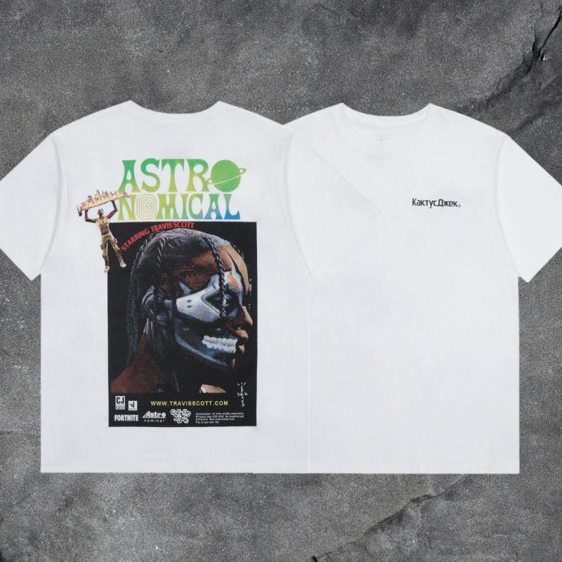 Travis Scott Utopia T-Shirt Mens High Street Short Sleeve Graphic Tee Casual Streetwear