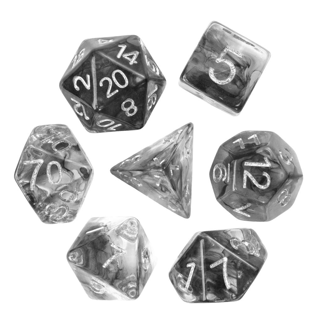 Cusdie D&D Дымовые кубики Dungeons and Dragons 7 многогранных кубиков D4 D6 D8 D10 D% D12 D20 для ролевых игр и настольных игр