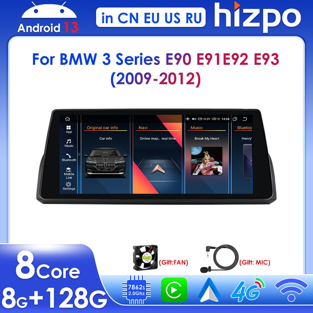 Hizpo Octa Core 10.25" Smart Car Systems GPS Navigation Support Carplay Android Auto для BMW 3 серии E90 E91 E92 E93 (2009-2012) CIC GPS Стерео RDS