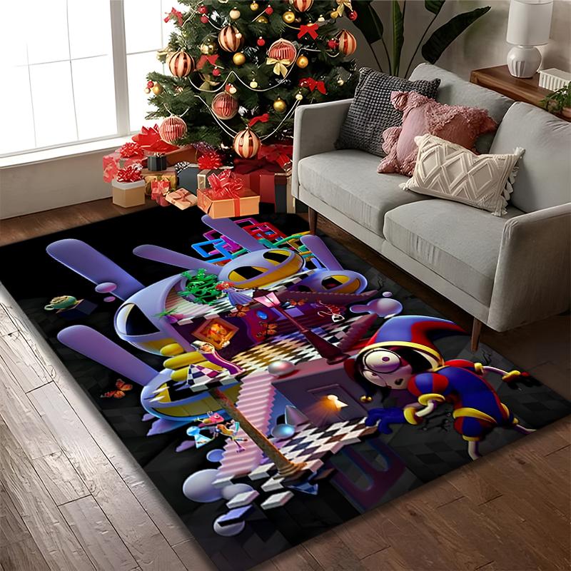 The Amazing Digital Circus Print Area Rug, Multi-functional Office Chair Sofa Carpet, Easy Clean Carpet for Home and Living Spaces