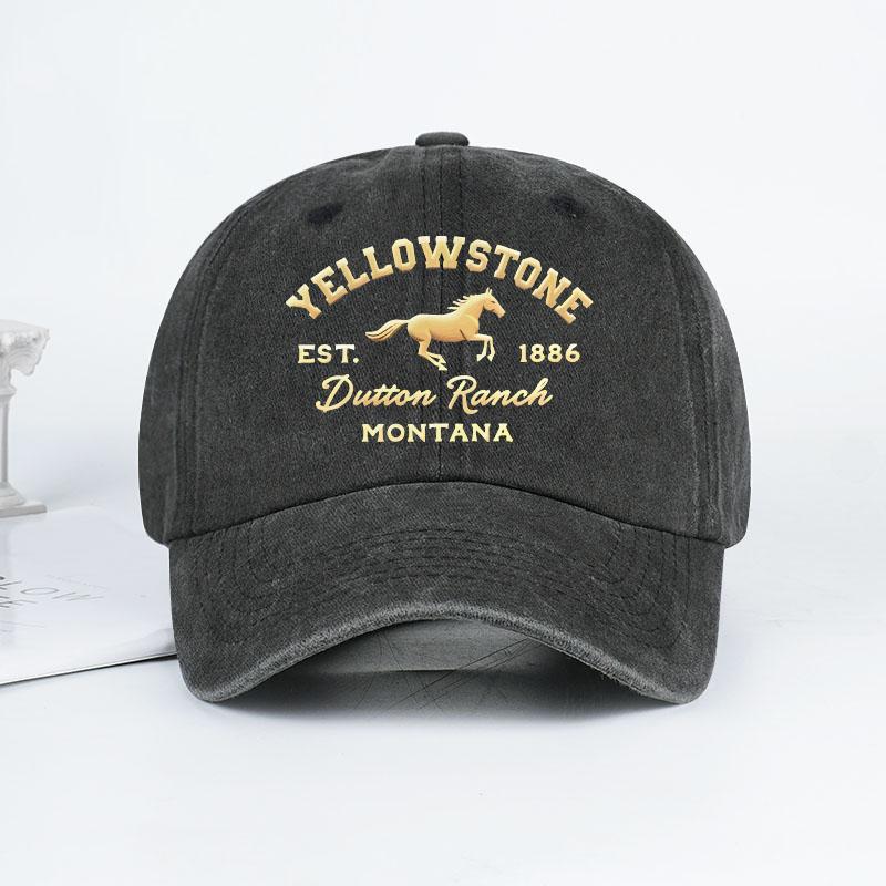 Стильная бейсболка Yellowstone с принтом лошадей. Легкая, дышащая, свободная и удобная.