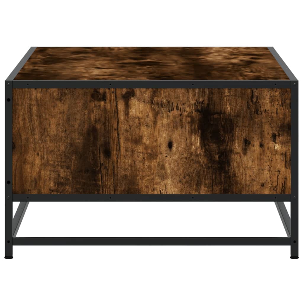 Coffee Table Smoked Oak 100x57x35 cm Wood Based Panel and Metal