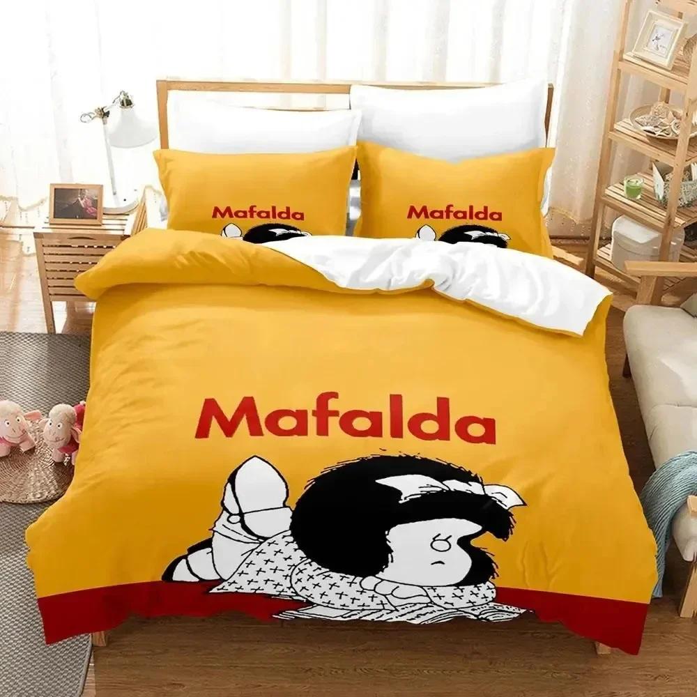 3D Print Mafalda Printed Bed Set Duvet Cover Pillowcase Bedding Set Bed Linen Sheet Quilt Cover Full Queen King Size