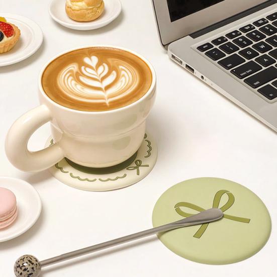 6Pcs Coaster Macaron Cartoon Design Heat Resistant Anti-Slip Coasters Cups Bowls Plates Mat Home Office Coffee Shop Decor