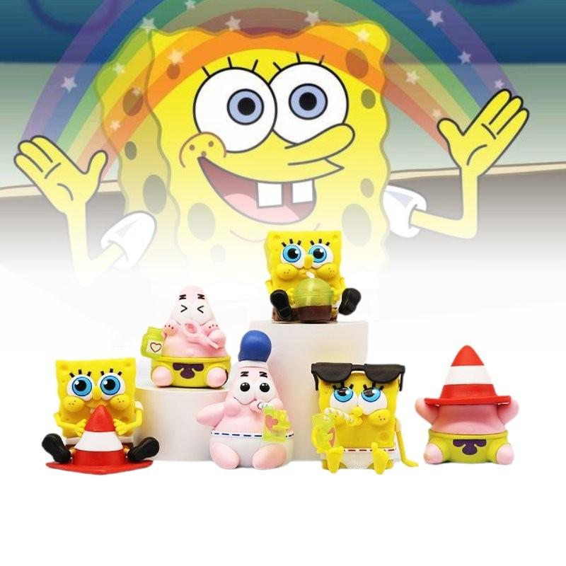 Adorable Sponge Friends Collectible Figures Starfish Pvc Toys For Anime Enthusiasts