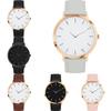 Женские и мужские дизайнерские кварцевые аналоговые наручные часы с кожаным ремешком