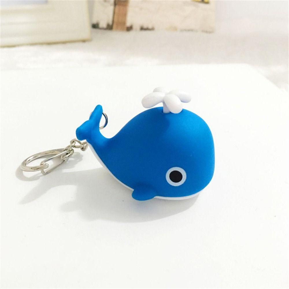 Sounds Light Sea Whale Keychain with Sound Animal LED Keychain LED Whale Keyring Bag Pendant