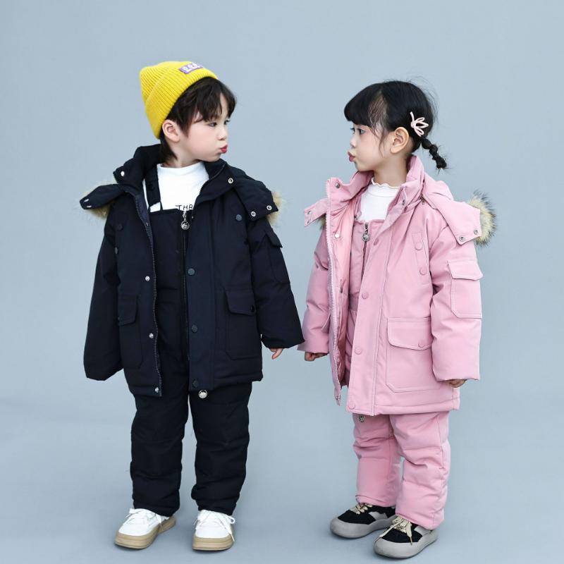 Winter Baby Down Jackets for Boys, Small and Medium-sized Children, Two-piece Suits for Girls, Overalls and Jumpsuits