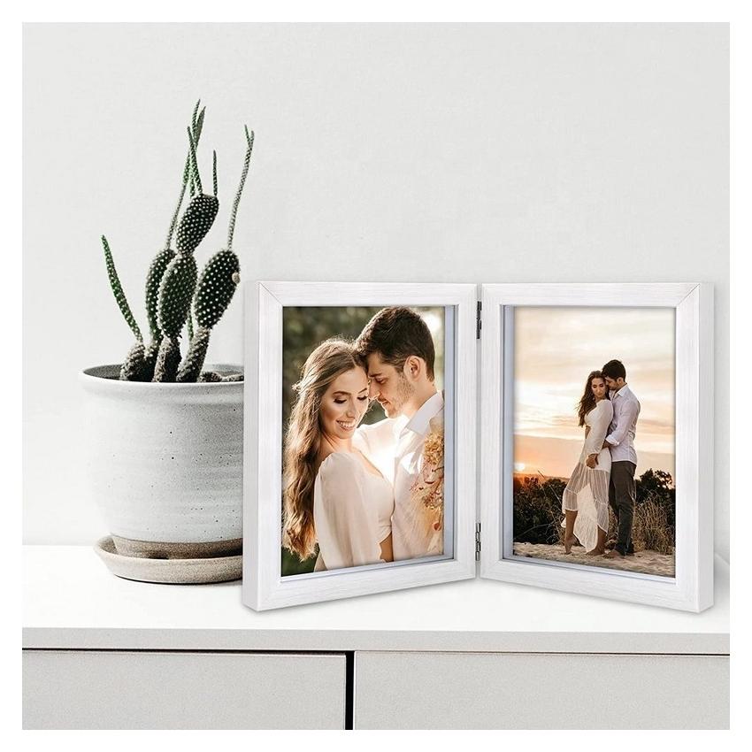 Wall Hanging or Table Top Picture Frame Hinged MDF Wood Photo S With Glass in Good Price