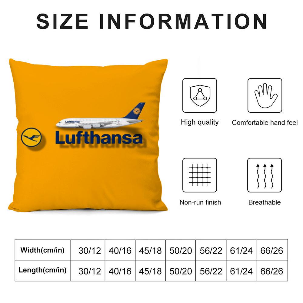 L-Lufthansa Немецкие Авиалинии Наволочка Мягкая Плюшевая Ткань Двусторонний Принт Подушка для Дивана Все Сезоны Декор для Дома