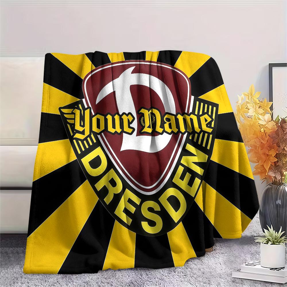 1PC Dynamo Dresden Custom Name Patterned Flannel Blanket Suitable For All Seasons For Home Decor Warmth And Comfort Gifts Holiday Present