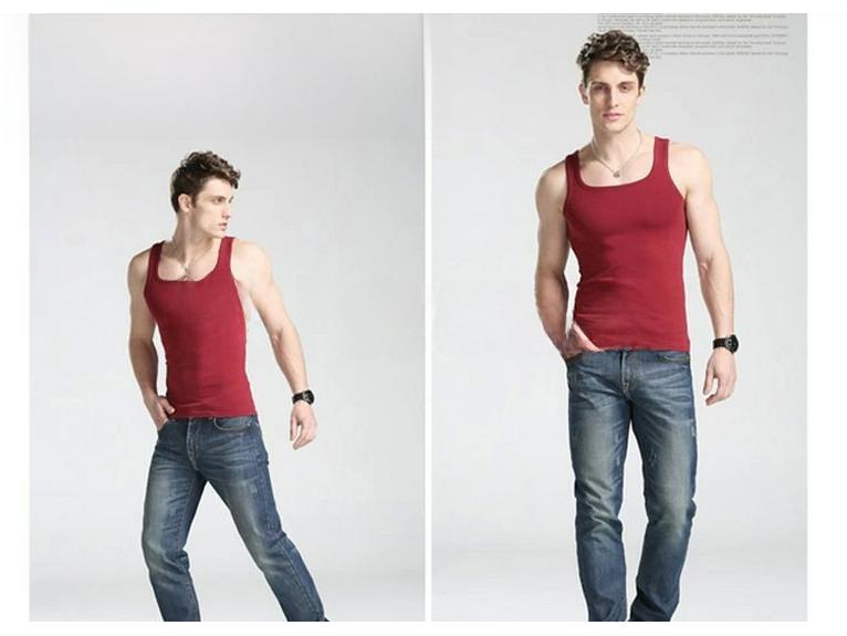 Мужской жилет из хлопка в корейском стиле с квадратным воротником, облегающий, на лето