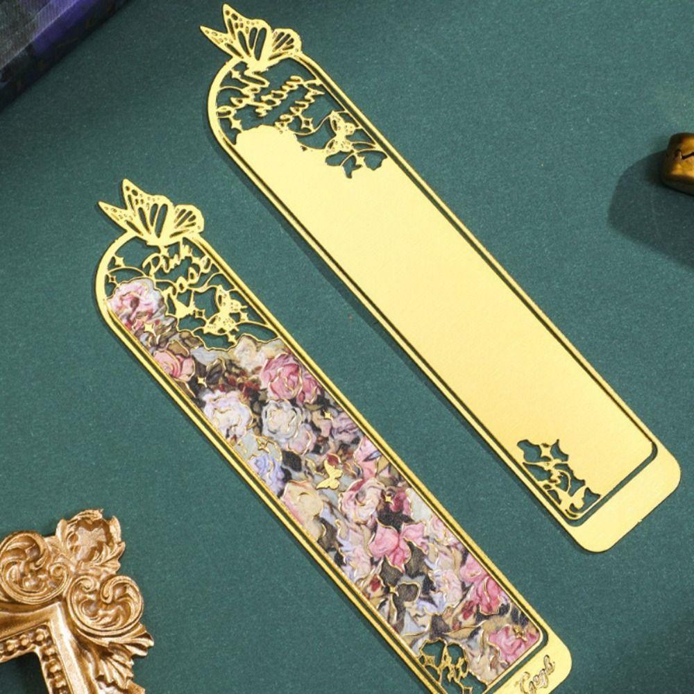 Hollow Metal Bookmark Oil Painting Pagination Mark Multifunctional Book Page Marker  Gifts
