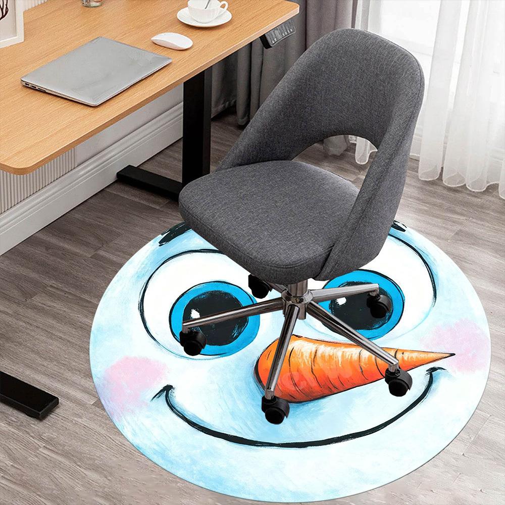 1PC snowman carrot Office Round Area Rug, Under Office Chairs Bedroom Living Room Home Decor,Carpet for Office, -1110204