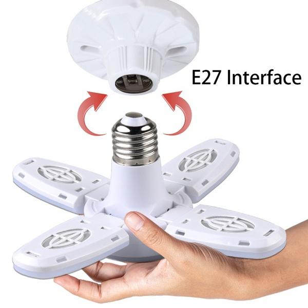 E27 LED Bulb Fan Blade Garage Light Deformable AC85-265V 28W Foldable Ceiling Fixture Lights Workshop Lamp Led Light Bulb  For Home Ceiling Light