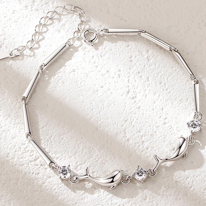 Ladies Crystal Dolphin Elegant Bracelet