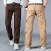 Мужские брюки-карго прямого покроя из хлопка с несколькими карманами, свободные повседневные брюки для активного отдыха, мужские рабочие брюки для походов, брюки Al