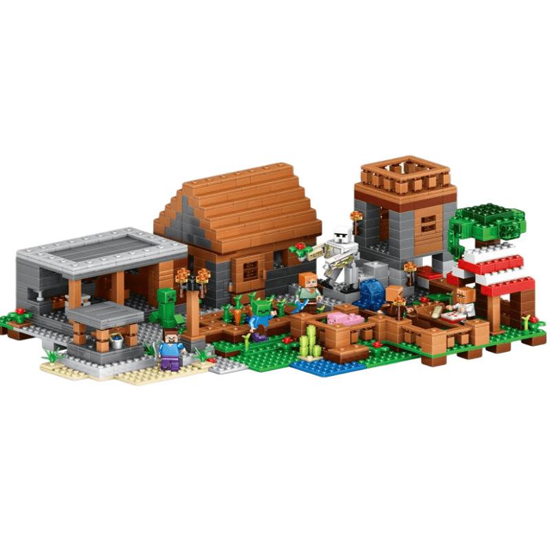 Kids World Building Blocks Figure Trap Cave Morca Village Mine Shaft Toys for Boys