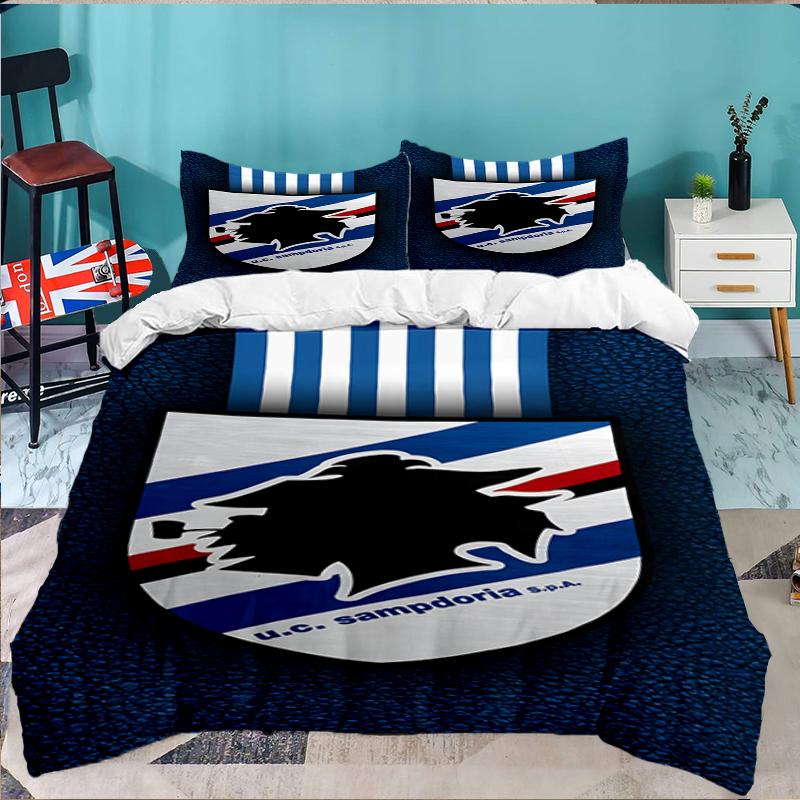 3PCS Sam-pdoria Team Emblem Bedding set,Ideal for1pc Duvet Cover And 2pcs Pillowcases Perfect for Christmas gift,Ideal for Bedroom, Dormitory