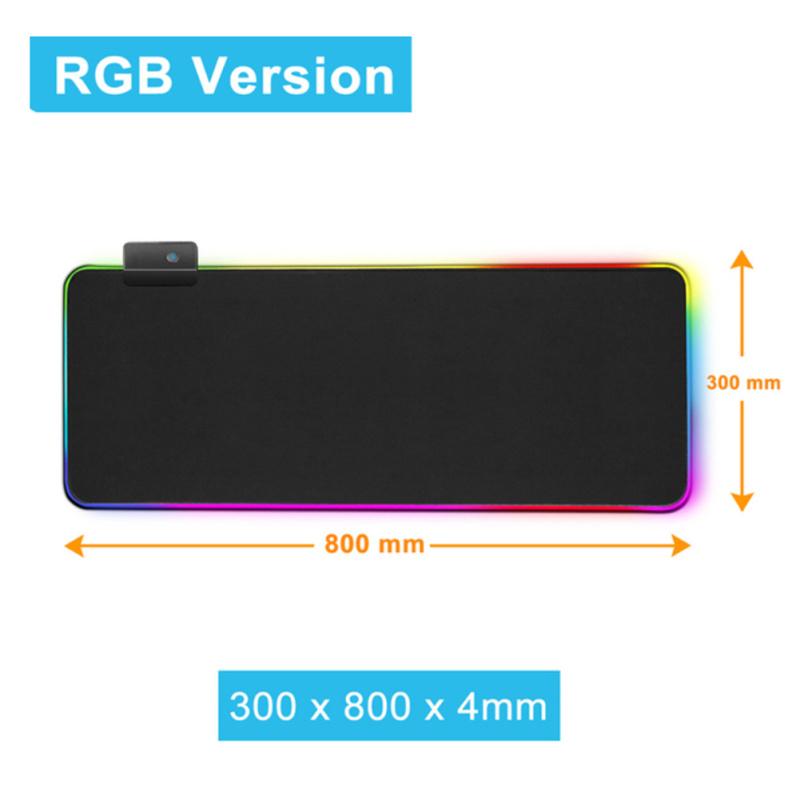 Большой коврик для мыши со светодиодной подсветкой Rgb, противоскользящее резиновое основание, ультрагладкая поверхность, 13 режимов освещения, настольный коврик