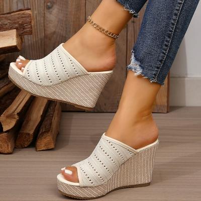 Мода 2025 Лето Открытый Носок Женские Тапочки Мода Улица Повседневный Новый Большой Размер Легкие Бестселлер Удобные Тапочки на Танкетке Zapatos