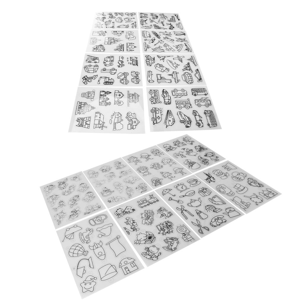 8 шт. Термоусадочный лист Узор для мальчиков и девочек Полупрозрачный Широкое применение Бумага для термоусадочного искусства для DIY Cra