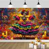 1 Piece of Polyester Fiber Skeleton Dancer Background Cloth, Suitable for Various Occasions Such As Weddings, Birthdays,