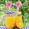 Begonia Flower Straw Cover Caps Silicone Straw Stopper 10mm Reusable Dust-Proof Straw Tips Lids For Stanleys Cup Party Decor