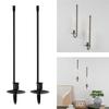 Black Wall Mounted Candle Sconces Set of 2 Iron Candle Holders Hanging Candlestick for Modern Home Farmhouses Decoration