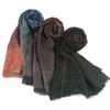 Gradient Color Block Lightweight Cotton Linen Scarf Women Wrap With Fringed Edge 175x80cm