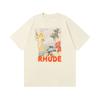 2026 Top Trendy Brand Rh American Ude High Street Logo Print Summer New Vintage Round Neck ShortSleeved TShirt Unisex And Unisex