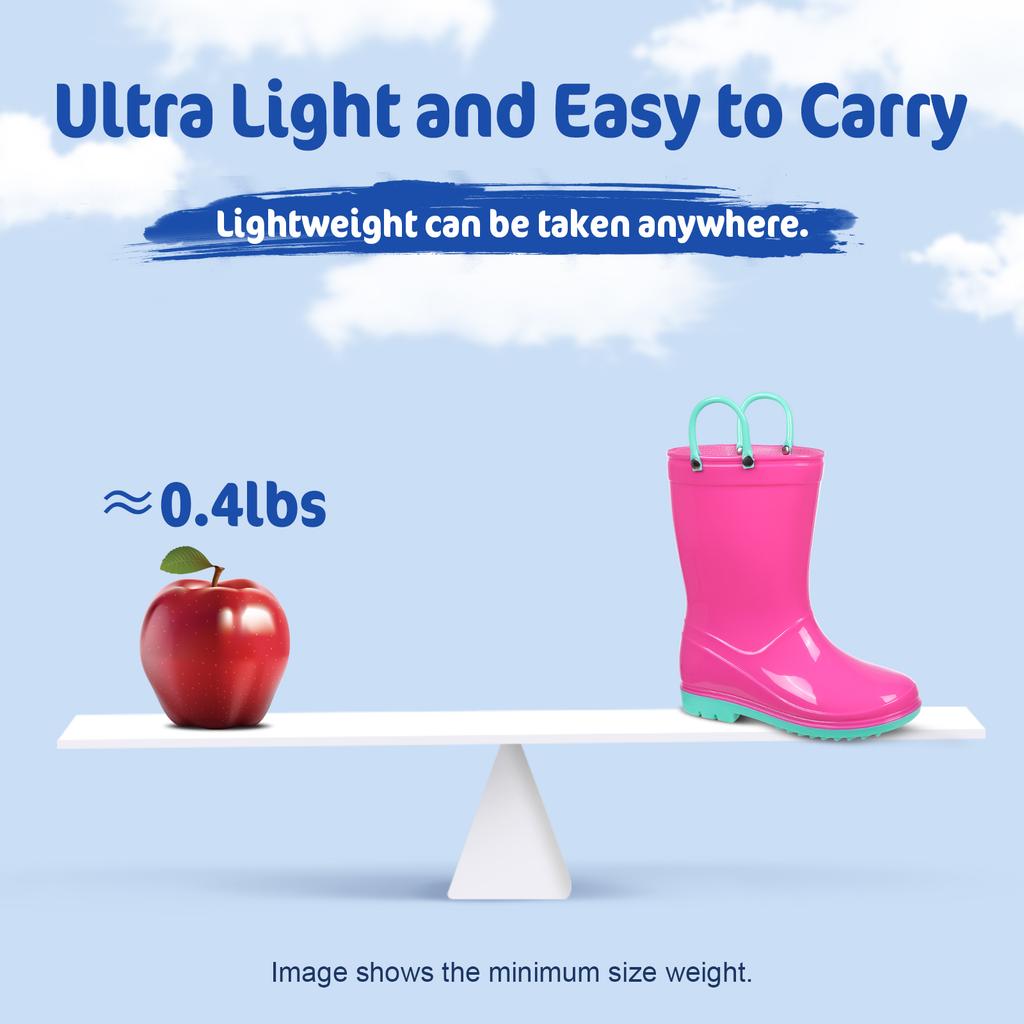 Fashion Comwarm Toddler Kids Rain Boots With Handles Cute Dinosaur Unicorn Unisex Rain Shoes For Girls And Boys Waterproof Non-slip Boot