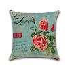 Retro Flower Decorative Pillowcases Rose Pattern Cotton Linen Throw Pillow Case Rose Pillow Cover Kussensloop Almohada Zt294
