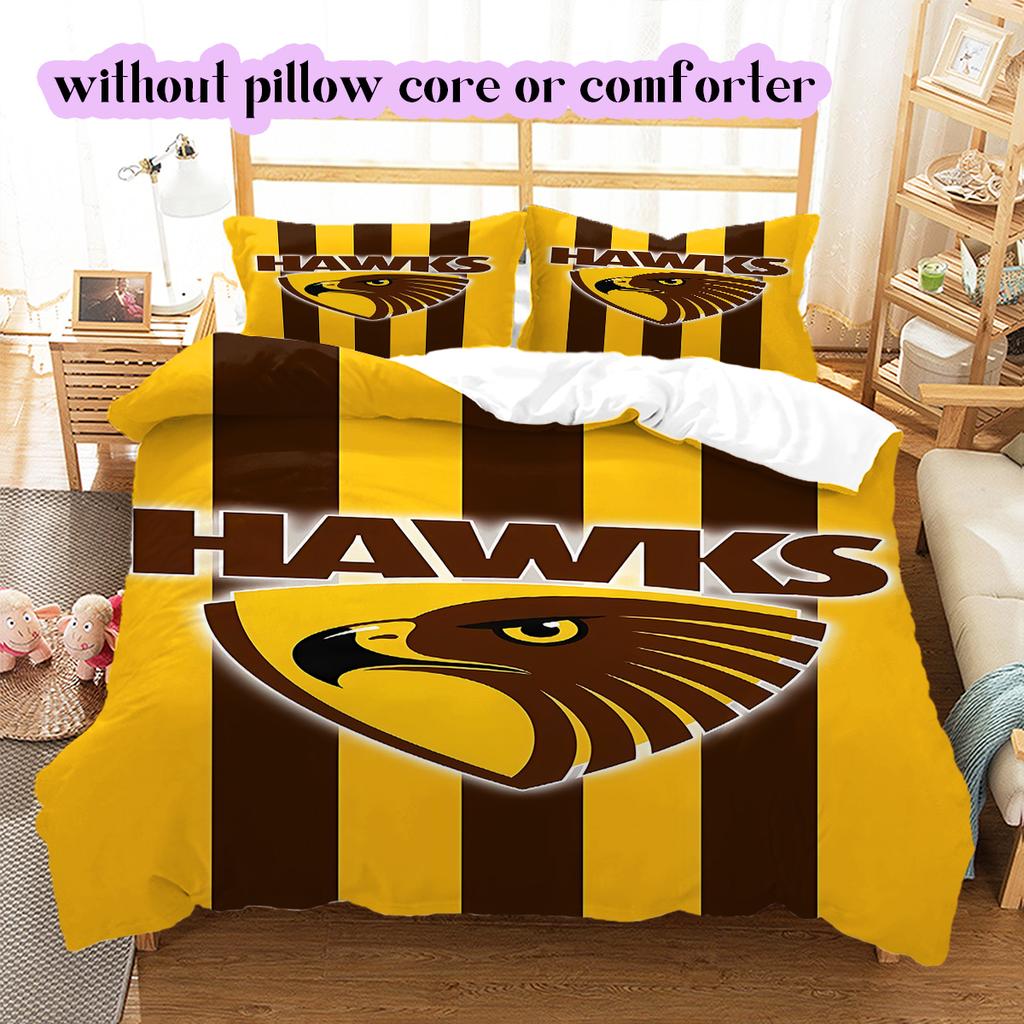 football Logo Pattern Bedding Quilt Set Quilt Cover Pillowcase Home Decoration Birthday Gift (1*duvet cover+ 2*pillowcase, without core)