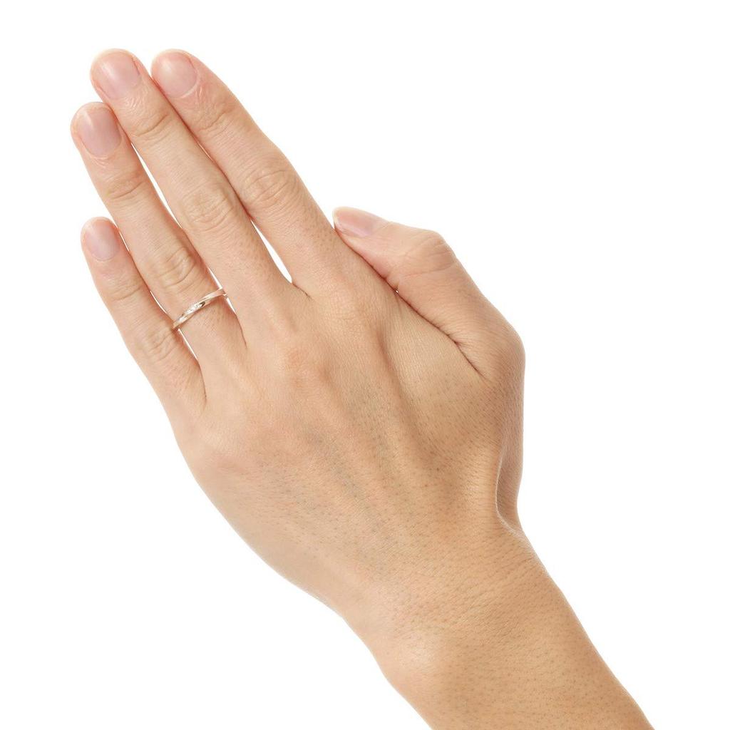 THE KISS 9 Set of 2 Silver Pairing Simple Couple Anniversary Wedding Ring Wrapping Box Included [The Kiss] SR1546DM-P (Lady's No. Men's No. 13)