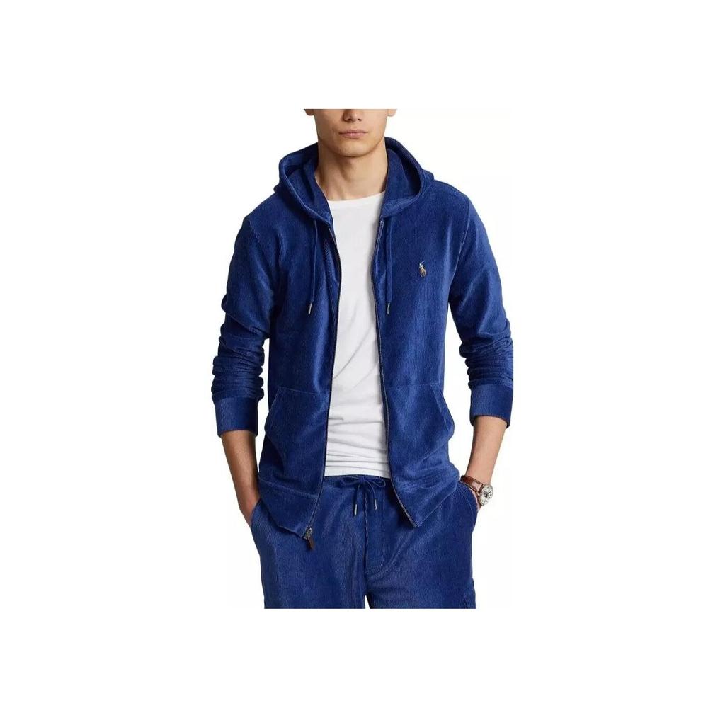 Мужская толстовка с капюшоном Polo Ralph Lauren Solid Logo Zip-Up, синяя 710877154-001