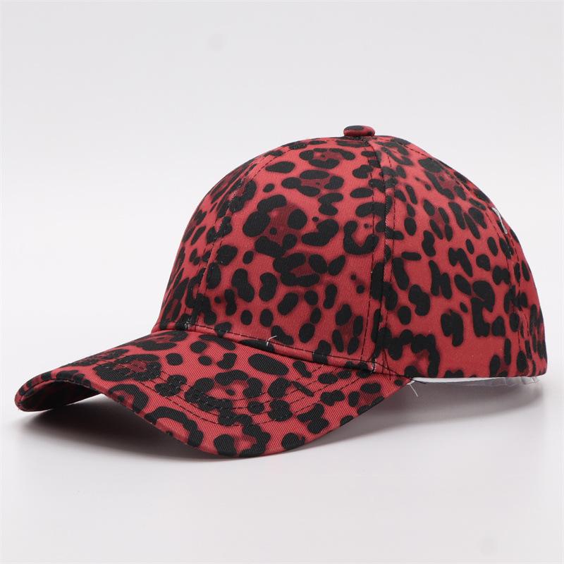 Унисекс Модная Бейсболка в Европейском и Американском Стиле с Леопардовым Принтом, Слегка Изогнутый Козырек, Кепка 'Папа', Регулируемая Snapback для Мужчин и Женщин