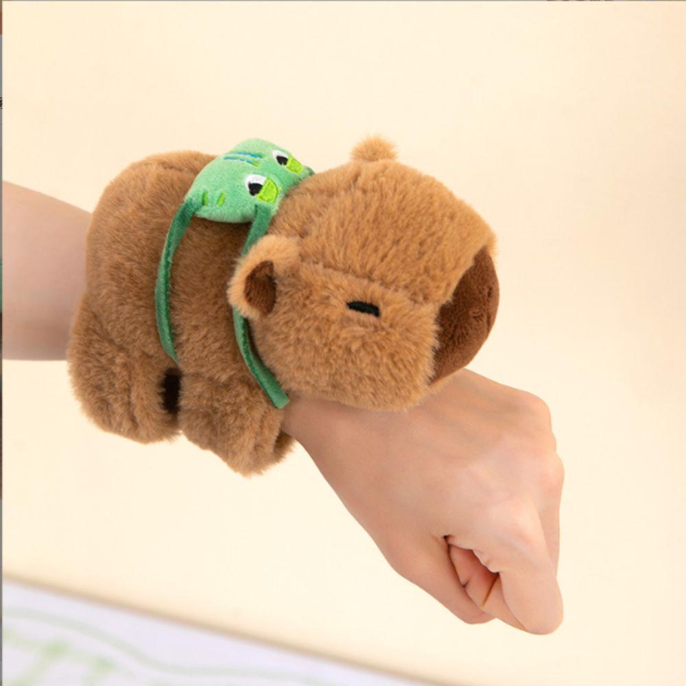 Stuffed Dolls Capybara Slap Bracelets Cartoon Huggers Slap Toy Funny Animal Clap Ring  Kids Gift