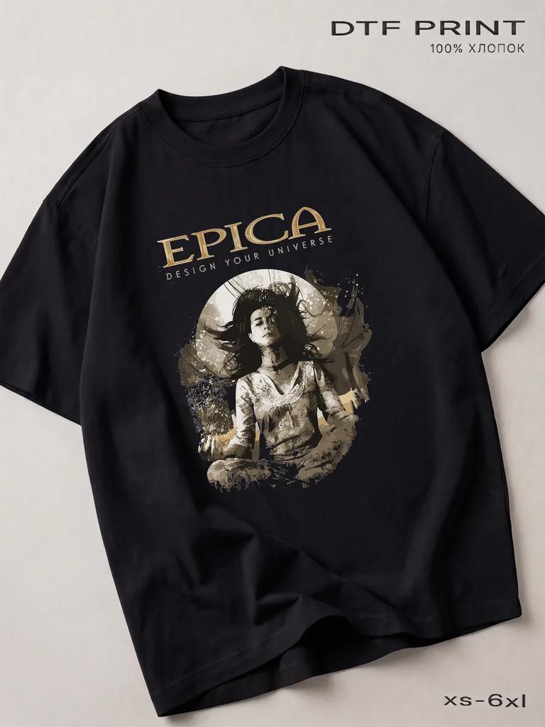 Черная футболка Epica (Эпика), Металлическая задняя крышка