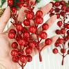 15 Головок Рождественские Искусственные Ягоды Ветки 13см Красные Ягоды Падуба Стебель DIY Цветы Гирлянда Новогодняя Вечеринка Домашний Декор Украшения