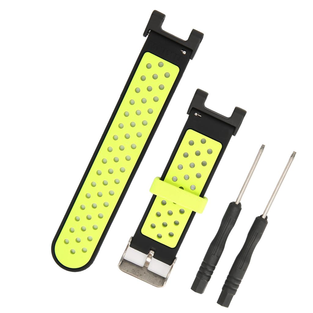 Vented Pin Buckle Bracelet Silicone Watchband with Screwdriver for Amazfit TRex TRex Pro Watch(Black Green )