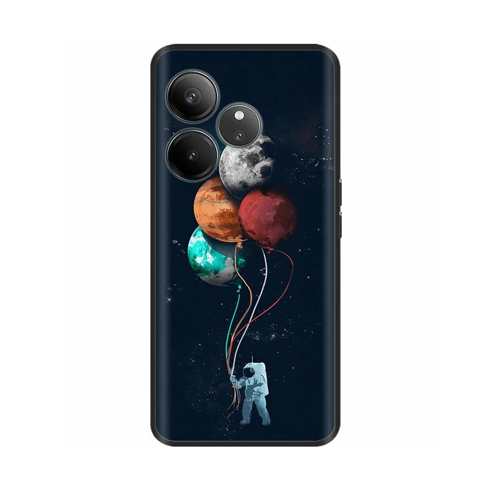 Для Realme GT 6 GT 6T Чехол Черный Силикон Роскошный Бампер Милый Мягкий ТПУ Чехлы Для Телефона Для Realme GT6 5G Чехол Оболочка Coque 6.78''