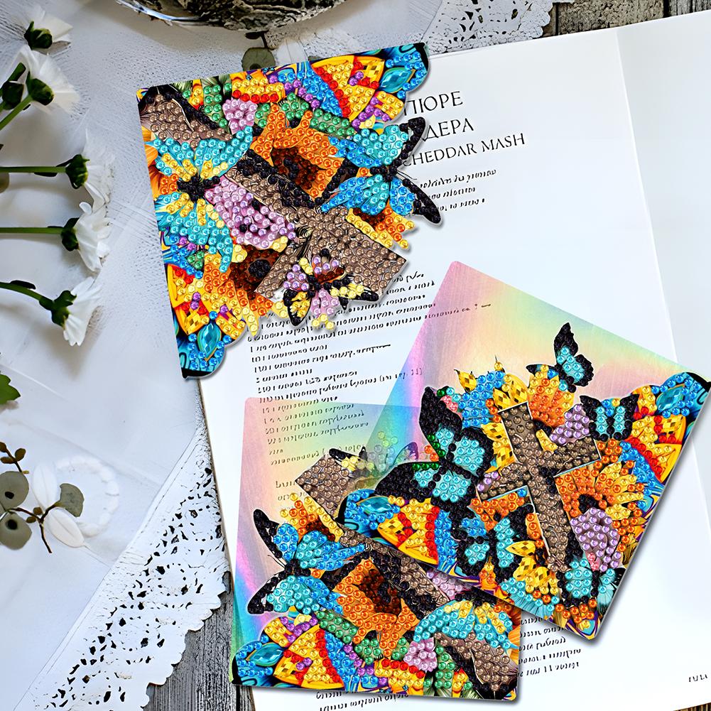 4PCS Diamond Painting Bookmark Pink Owl Diamond Embroidery Bookmarks Christmas Santa Claus Snowman Book Marks Mosaic Art Gift