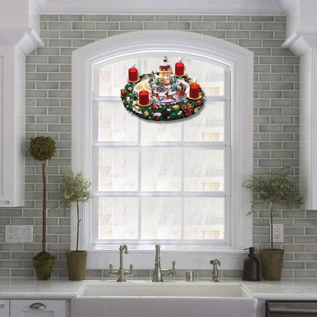 Текущее Рождественское Праздничное Окно Стекло Электростатическая Наклейка Украшение KTY