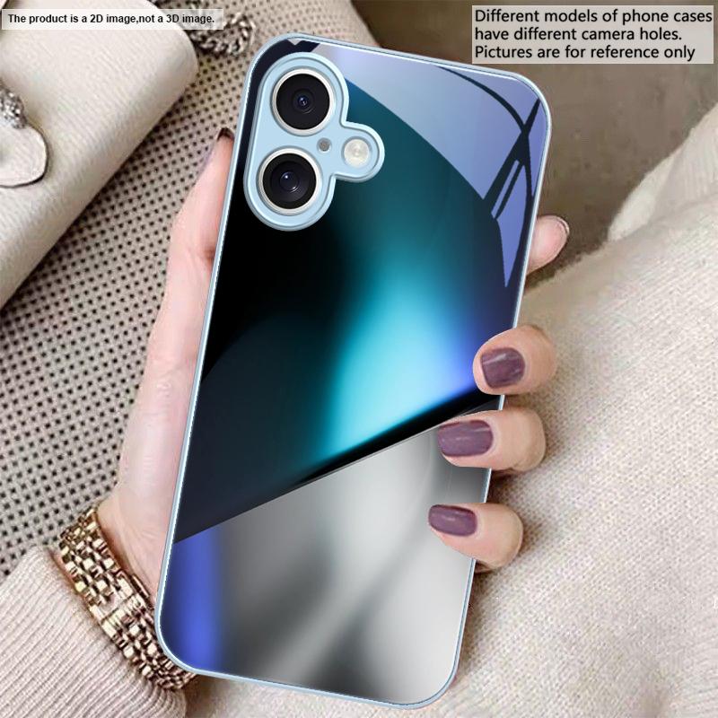 Загадочный цвет и свет Для iPhone 17 Air 16 E 15 14 13 Plus 12 mini 17 Pro Max 11Pro XR Xs 7 8 11 Закаленное стекло Чехол для телефона