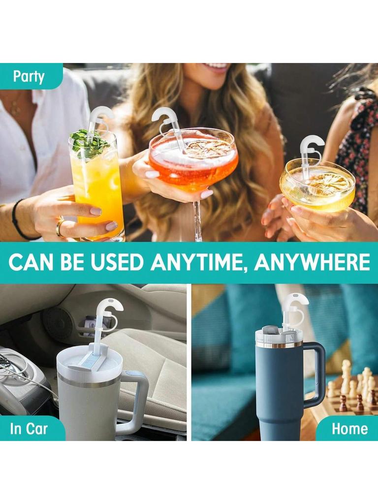 1/2pcs Anti-Wrinkle Straw Topper 10mm Compatible with Stanley Tumbler,Reusable Silicone Straw Stopper,Sideways Suck Design