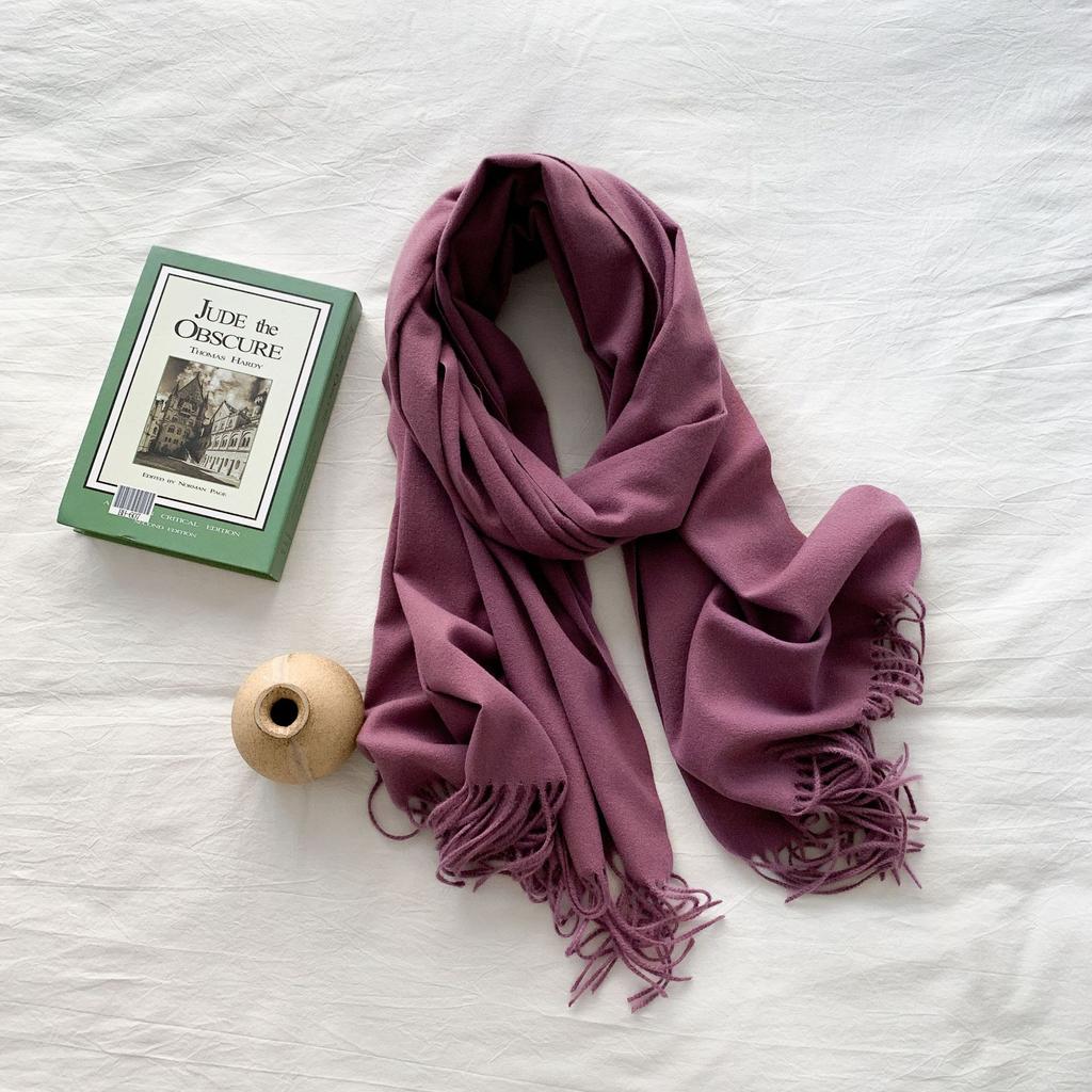 Candy Color Imitation Cashmere Scarf Women'S Winter Solid Color Warm Shawl Spring And Autumn Japanese Simple Scarf