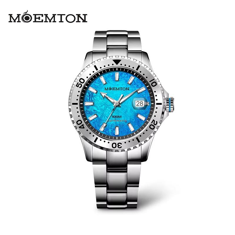 MOEMTON man watches, fully automatic mechanical watch, sapphire crystal, sports diving watches for man