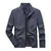Autumn New Men's Stand-up Collar Jacket Men's Solid Color Casual Large Size Coat Men's Plain Plate Solid Color Top